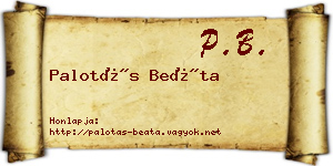Palotás Beáta névjegykártya