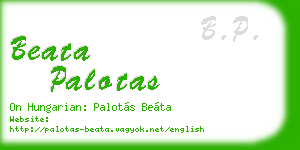 beata palotas business card